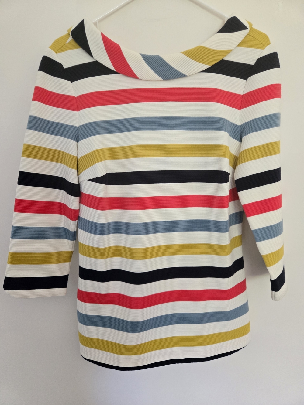 Boden Striped Peter Tunic in White, Red, Blue, Mustard & Black Preppy Fall 6